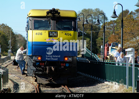 Eisenbahn-Zug in Greenport Long Island New York USA MTA Stockfoto