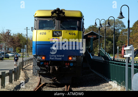 Long Island Railroad Zug in Greenport Long Island New York USA MTA Stockfoto