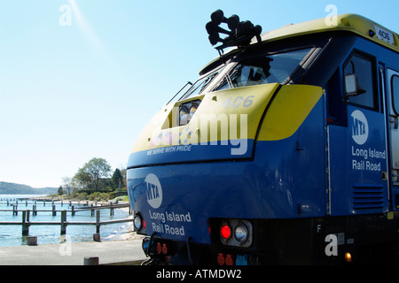 Eisenbahn-Zug in Greenport Long Island New York USA MTA Stockfoto