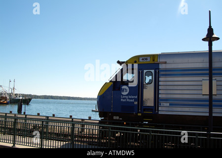 Eisenbahn-Zug in Greenport Long Island New York USA MTA Stockfoto