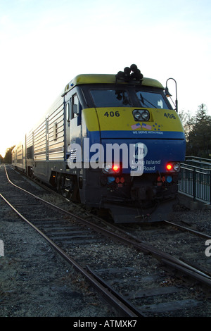 Eisenbahn-Zug in Greenport Long Island New York USA MTA Stockfoto