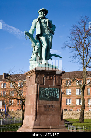 F. W. Pomeroys gefeierten Statue von Robert Burns 1759-1796 Schottlands Nationaldichter Brunnen Gärten Paisley Schottland. Stockfoto