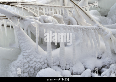 Fantastic winter background landscape nice white snowy icicle Stockfoto