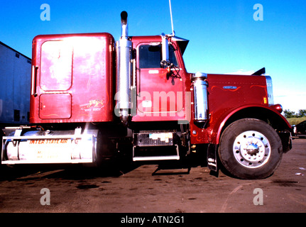 LKW in USA truckstop Stockfoto
