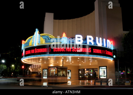 Berühmte Bruin Theater und Neon in Westwood in Los Angeles Stockfoto