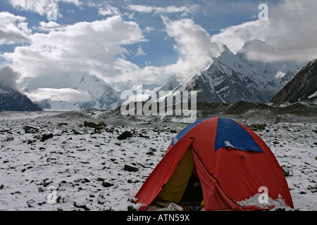 Camp am Baltoro Gletscher, Baltistan, Concordia, pakistan Stockfoto