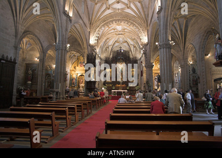 Innenraum Kirche Basilica de Santa Maria a Maior Pontevedra Galizien Spanien Stockfoto