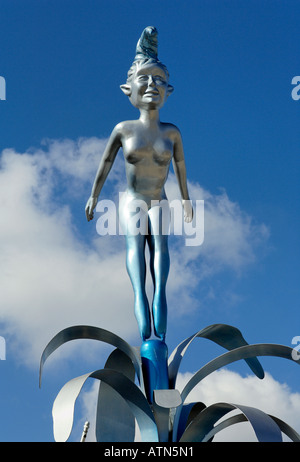 Ein Portrait-Foto von Abtei der Wassermann von Deana Mando auf dem Display an der Embarcadero in San Diego, Kalifornien Stockfoto