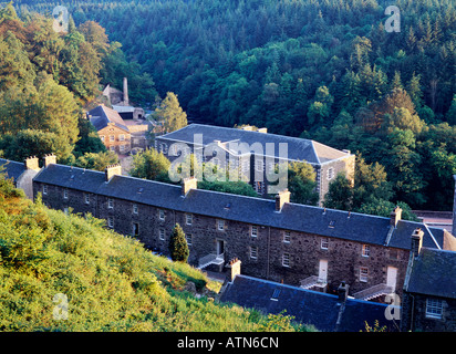 Neues Lanark frühen Wasser angetriebene Baumwollspinnereien und Industriedorf auf den Fluss Clyde, Schottland. Gegründet 1786 von David Dale Stockfoto