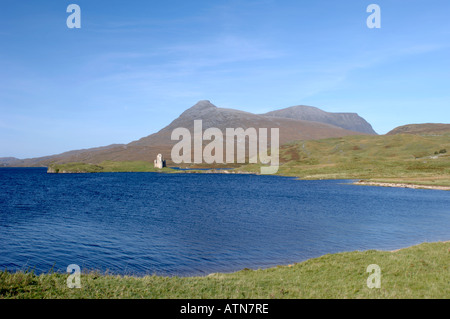 Ardvreck Castle Loch Assynt Sutherland.  XPL 3862-369 Stockfoto