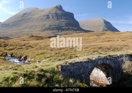 Quinag Berg Unapool, Sutherland.  XPL 3867-369 Stockfoto