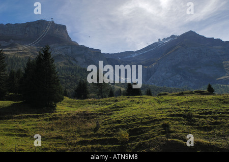 Col du Pillon Seilbahn der Schweiz Stockfoto