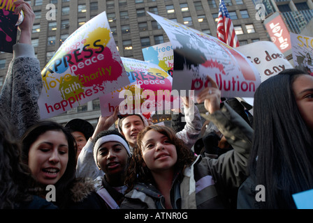 Evangelische Jugendliche Rallye am Times Square Stockfoto