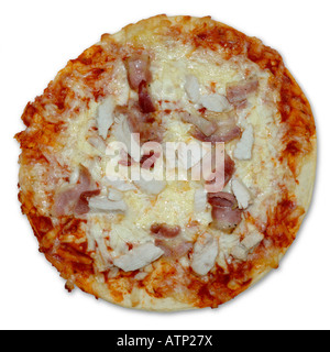 Gekochtes Huhn und Speck-pizza Stockfoto