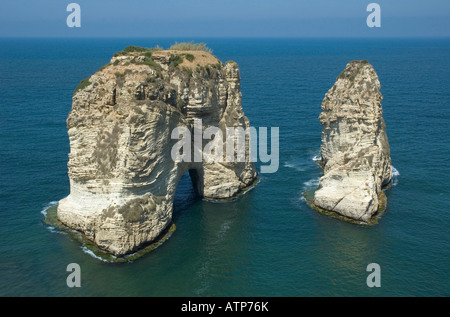 Pigeon Rock Symbol von Beirut-Libanon Stockfoto