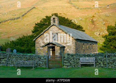 Die alte St. Martinskirche, Martindale, in der Nähe von Ullswater, Nationalpark Lake District, Cumbria, UK Stockfoto