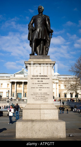 Hauptgeneral Sir Henry Havelock Statue Trafalgar Square London uk Stockfoto