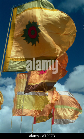 Bereich der Flaggen Glastonbury Festival 2004 Stockfoto