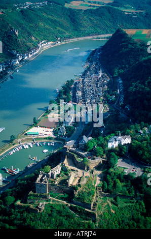 Blick auf Burg Rheinfels Stockfoto