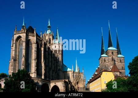 Kathedrale und die Kirche / Erfurt Stockfoto