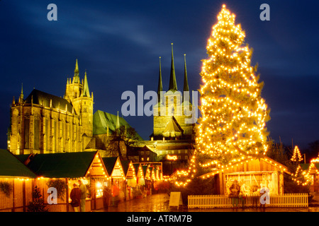 Weihnachtsmarkt / Erfurt Stockfoto