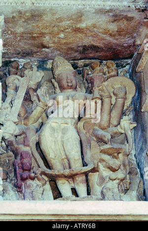 Khajuraho Indien Visvanatha Tempel Detail Stockfoto