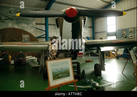 Hawker Hurricane MK 1 Replik auf Ausstellung im Tangmere Military Aviation Museum, Sussex, England Stockfoto