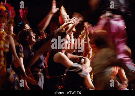Eine junge Frau auf einer party Stockfoto