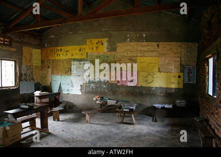 Ein Klassenzimmer in einer Landschule in Iganga, östlichen Uganda Stockfoto