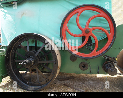 viktorianische Dampfwalze Dampfmaschine Schwungrad Stockfoto