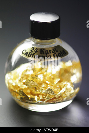 24 Karat California Gold in einer Flasche California Stockfoto