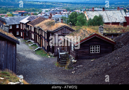 Alte Kupfer Bergbaustadt Roros in Norwegen UNESCO-Welterbe Stockfoto