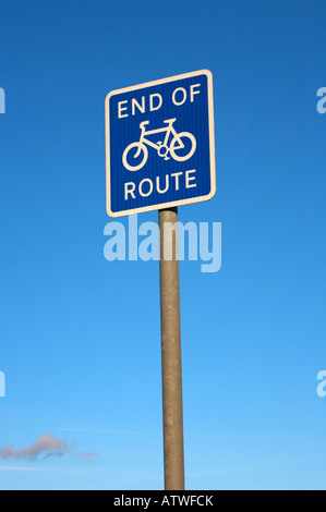 Ende des Zyklus Route Zeichen Stockfoto