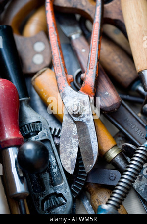 Vintage Werkzeug in einer toolbox Stockfoto