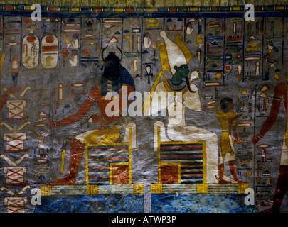 Luxor Ägypten Gemälde von Gott Khepri der großen Skarabäus in Grab der