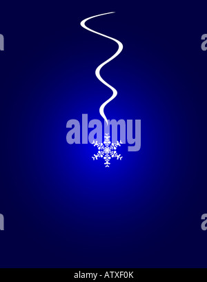 Eine einzelne fallende Schneeflocke Stockfoto