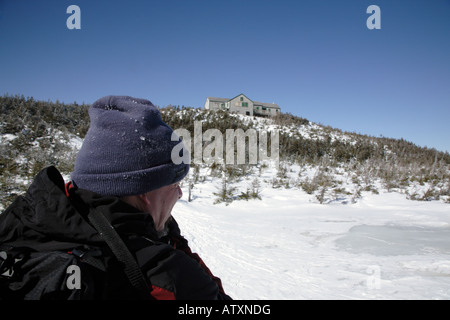 Greenleaf Hütte in den Wintermonaten befindet sich in den White Mountains New Hampshire USA Stockfoto