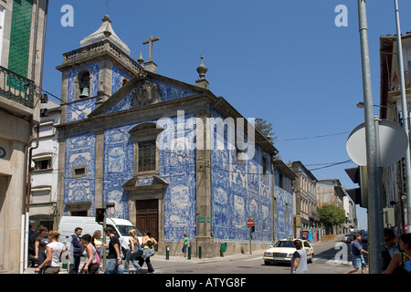 Azulejo bedeckt Kirche Capela Das Almas Porto Portugal Stockfoto