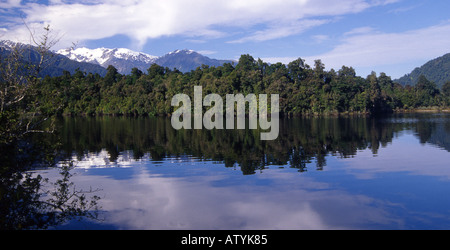 Lake Mapourika in der Nähe von Franz Josef auf der Südinsel Neuseelands Stockfoto