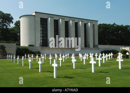 Cambridge American Cemetery and Memorial Kapelle in der Nähe von MADINGLEY USA militärische Grabsteine Kennzeichnung Kriegsgräber des US-Militärs Cambridgeshire UK Stockfoto