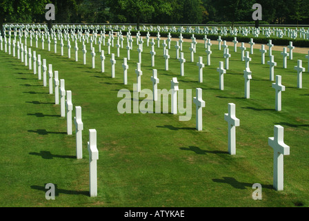 Cambridge American Cemetery and Memorial in der Nähe von MADINGLEY USA militärische Friedhof Grabsteine Kennzeichnung Gräber von US-Militärs Cambridgeshire UK Stockfoto