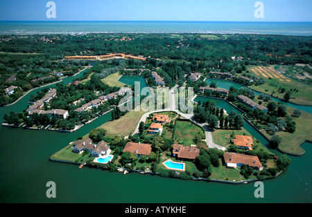 Luftaufnahme von Albarella Insel Rosolina Veneto Italien Stockfoto