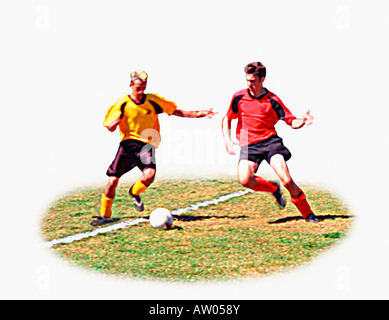 Zwei Fußball-Spieler Stockfoto