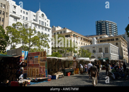 Greenmarket Square-Kapstadt am Markttag Stockfoto