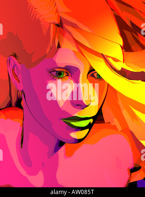 Frau auf der Suche nach unten, Nahaufnahme Stockfoto