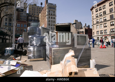 Elektronikschrott sammeln Ereignis für das recycling in New York USA 2007 Stockfoto