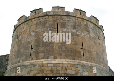 Am Ende des Herrn Bürgermeister gehen und Gillygate auf der Stadtmauer und bekannt als Robin Hood s Tower Turm Stockfoto