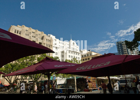 Greenmarket Square-Kapstadt am Markttag Stockfoto