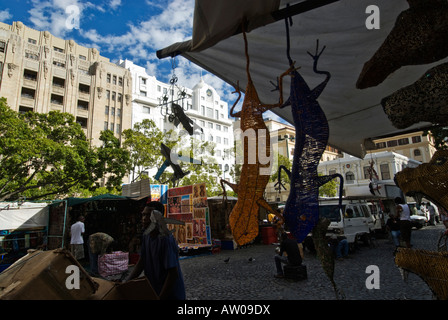 Greenmarket Square-Kapstadt am Markttag Stockfoto