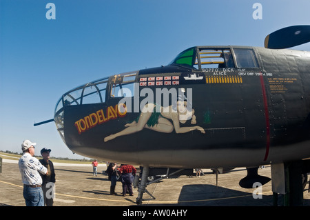 Vintage-2. Weltkrieg-Bomber B-25 Mitchell auf den Flügeln der Freiheit Tour Keystone Airpark North Florida Stockfoto